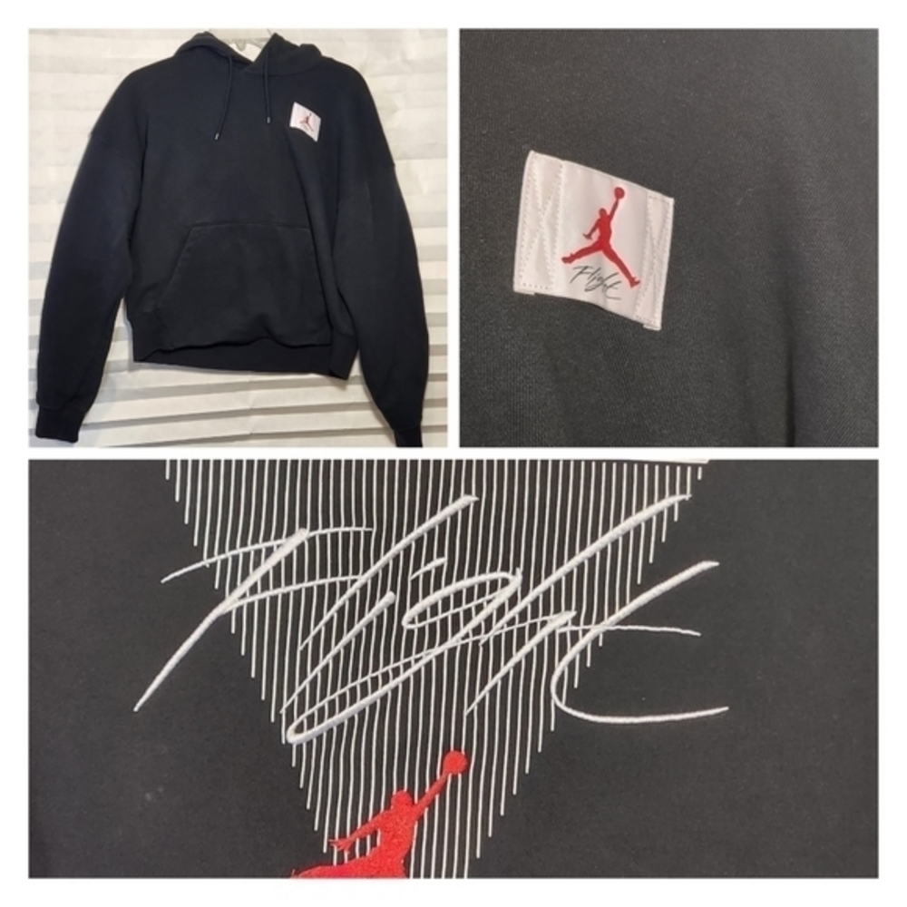 Nike‎ Jordan Flight Women’s Fleece Sweatshirt Small Sports Black Hooded Dolman